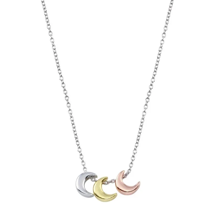 Collar de luna multicolor en plata de ley 925 rodiada – STP01795