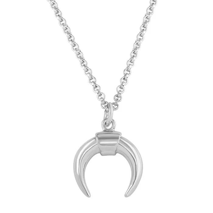 Collar de media luna en plata de ley 925 rodiada – ARN00046RH