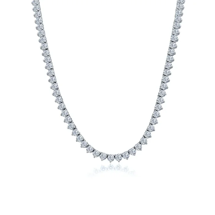 Collar de tenis redondo transparente de 4,8 mm y 45,7 cm de plata de ley 925 rodiada – GMN00209