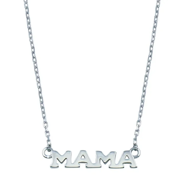 Collar MAMA de plata de ley 925 rodiada – BGP01397
