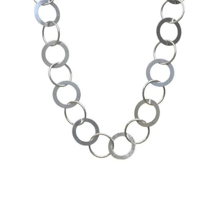 Collar multianillo de plata de ley 925 de alto brillo – SPN00020