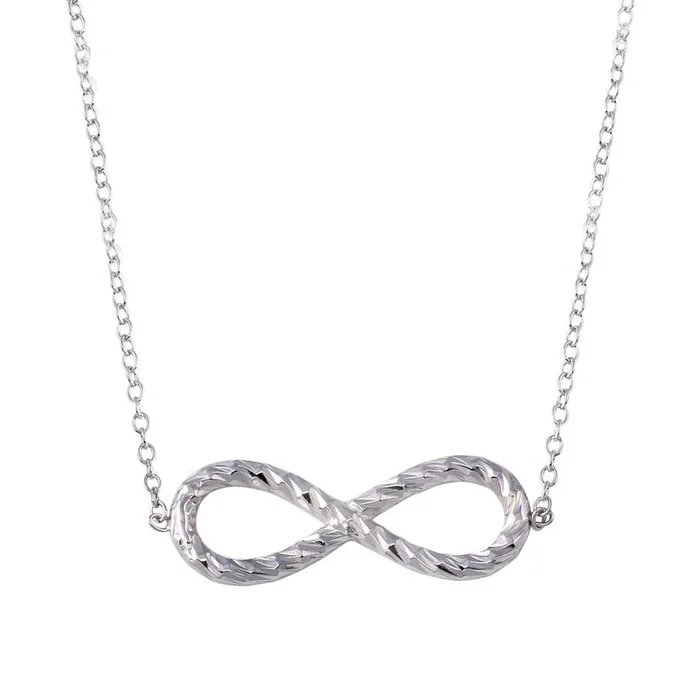 Collares de cuerda con infinito en plata de ley 925 rodiada – STP01735