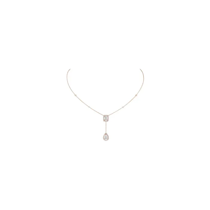 Collier cravate Messika My Twin or rose et diamants 6779R – Lepage