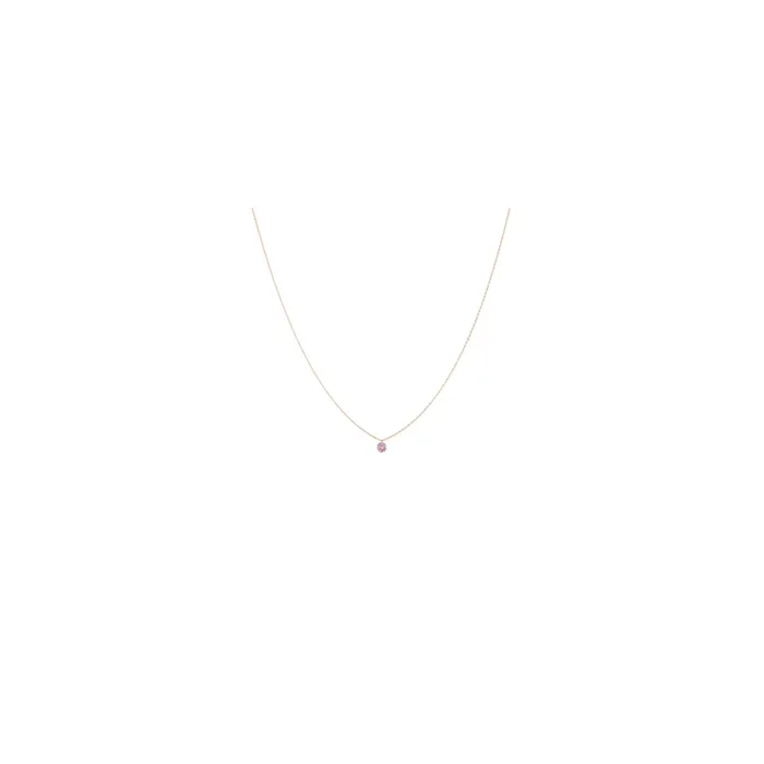 Collier La Brune et La Blonde Confetti en or rose et saphir rose taille brillant 0,30 carat