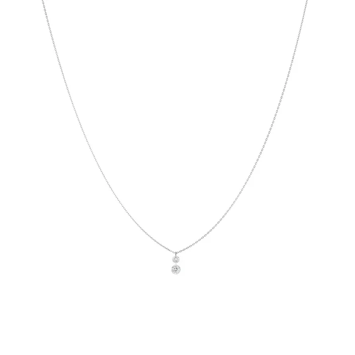 Collier La Brune et La Blonde Duo or blanc 2 diamants 0,35 c – Lepage