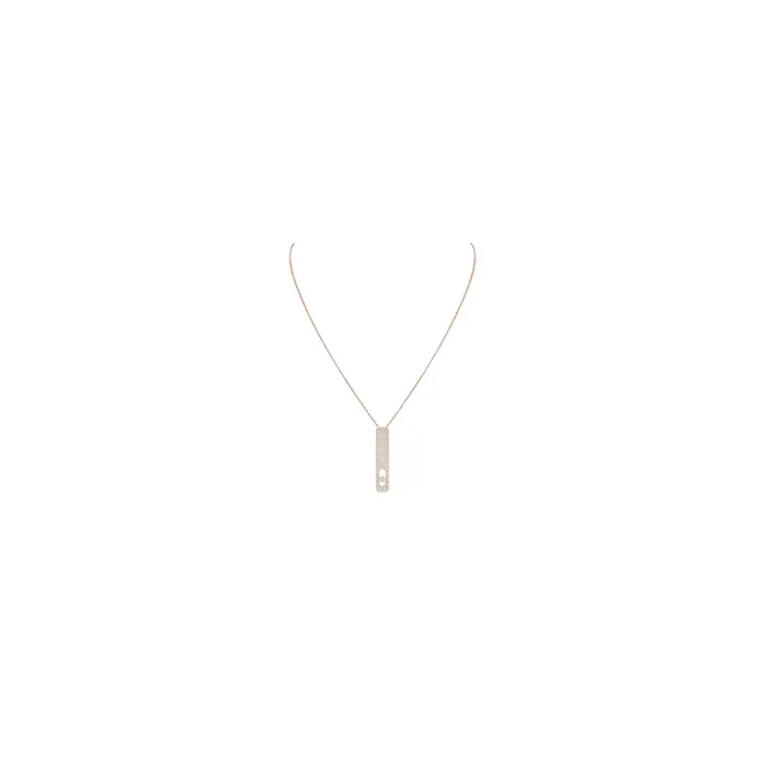 Collier Messika My First Diamond Pavé grand modèle en or rose et diamants