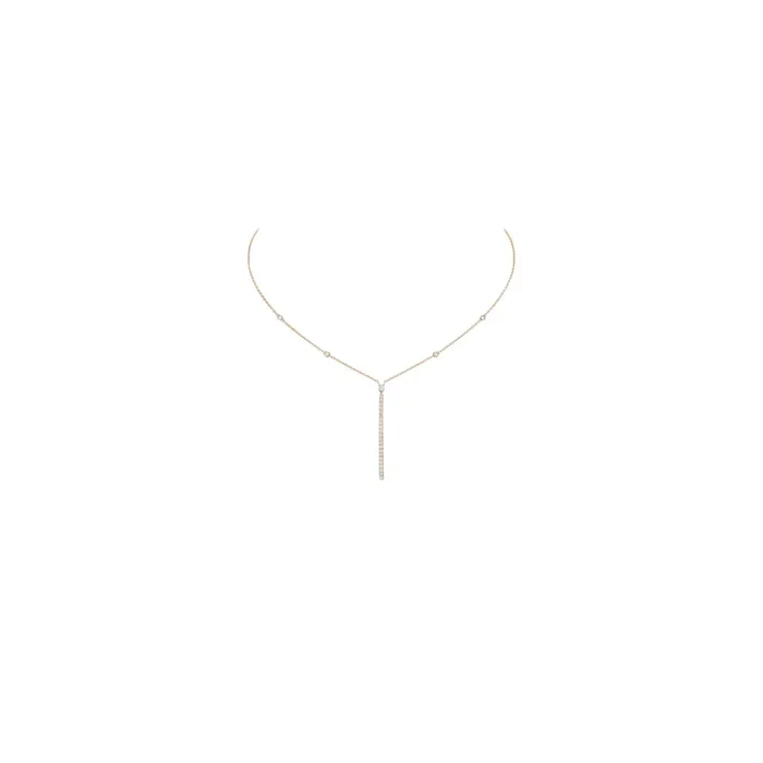 Collier Messika vertical Gatsby or rose et diamants 5448R – Lepage