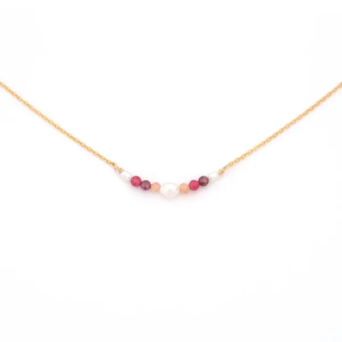 Collier (or laminé 585/1000) – Manille (rose)