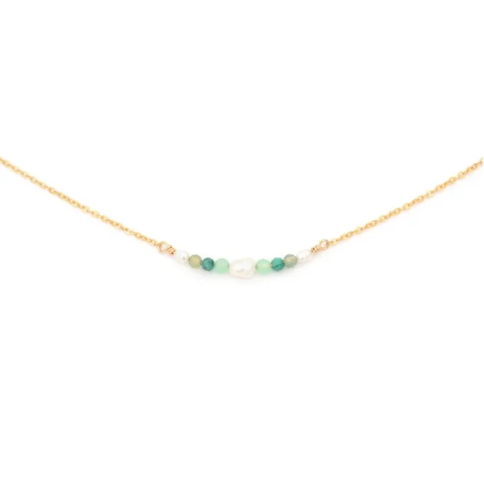 Collier (or laminé 585/1000) – Manille (vert)