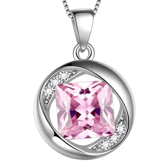 Collier rond en Tourmaline avec pierre de naissance d’octobre, pendentif pour femmes et filles, bijoux cadeau d’anniversaire