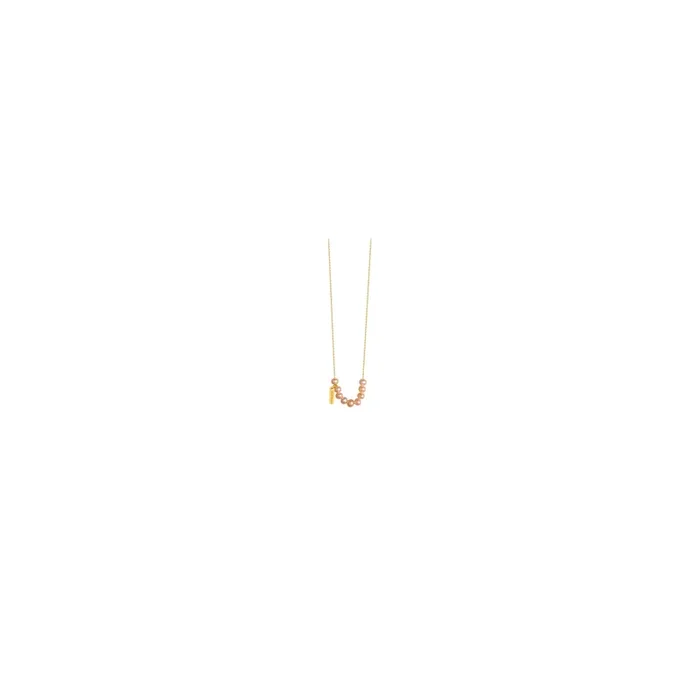 Collier Rosary en or jaune et perles roses, collier perles – Lepage