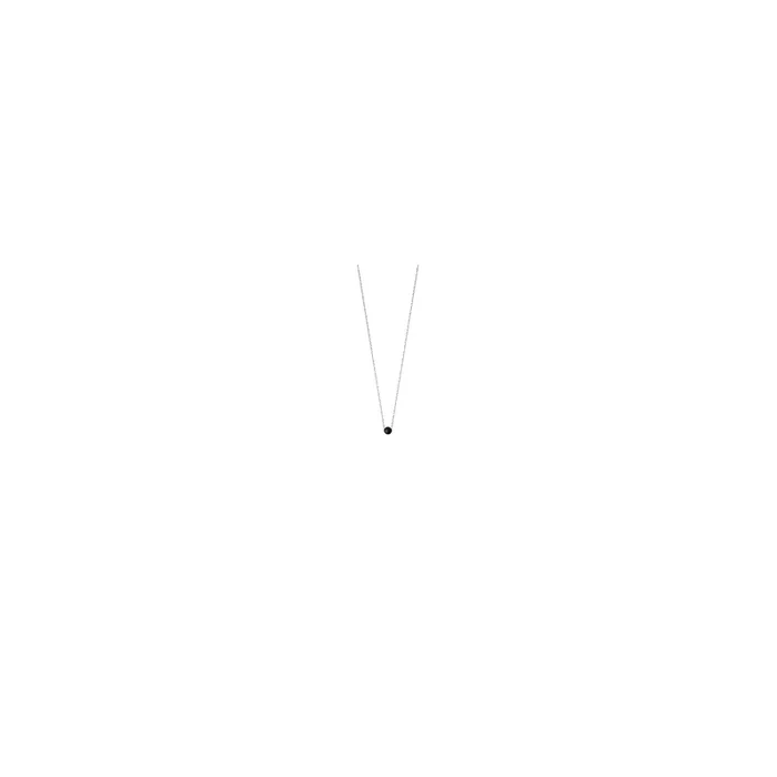 Collier Simply Mini en or blanc et perle agate noire PP-MA-001- Lepage