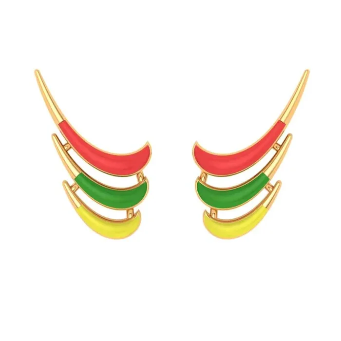 Colourful 18k Gold Studs