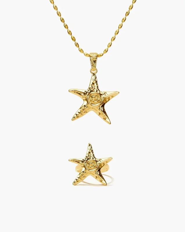 Conjunto de Collar y Anillo de Estrella de Mar