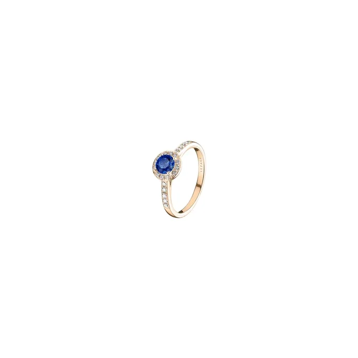 Coquette engagement ring in rose gold, sapphire and diamonds | LEPAGE