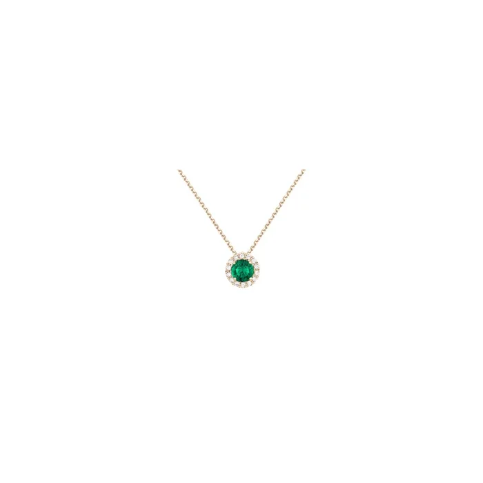 Coquette necklace rose gold emerald diamonds | LEPAGE
