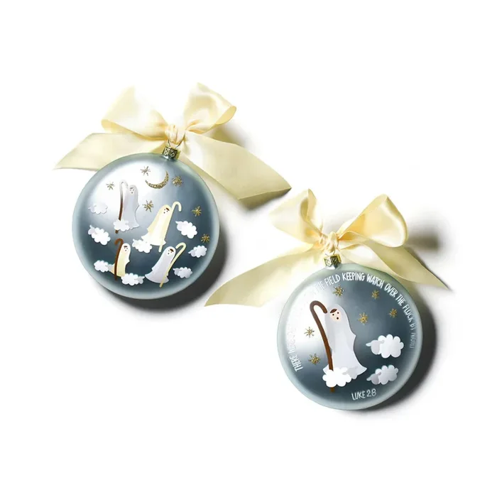 Coton Colors Birth of Christ – Luke 2:8 Glass Ornament