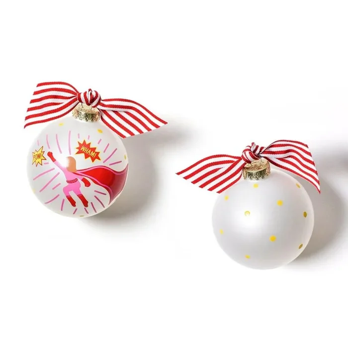 Coton Colors Superhero Girl Glass Ornament