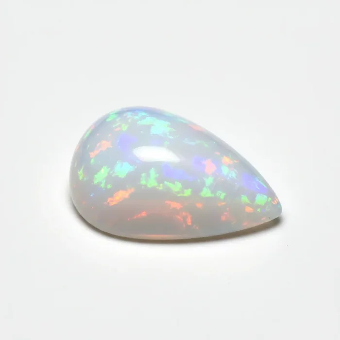 Created Opal 10PC Tiny 4×6 MM Pear Cabochon White Fiery semi Precious Loose Gemstone