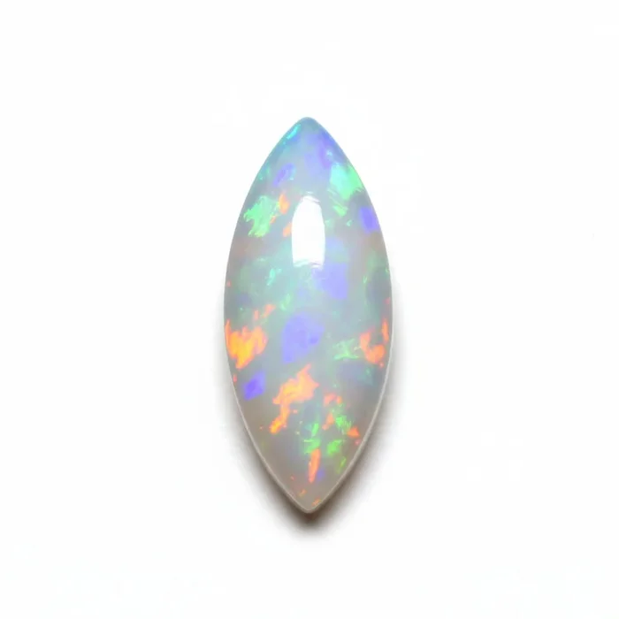 Created Opal 10PC Tiny 4×8 MM Marquise Cabochon White Sparkling semi Precious Loose Gemstone