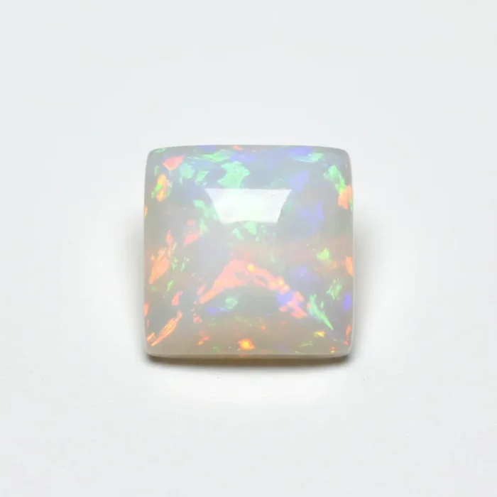 Created Opal 10PC Tiny 5×5 MM Square Cabochon White Shine semi Precious Loose Gemstones