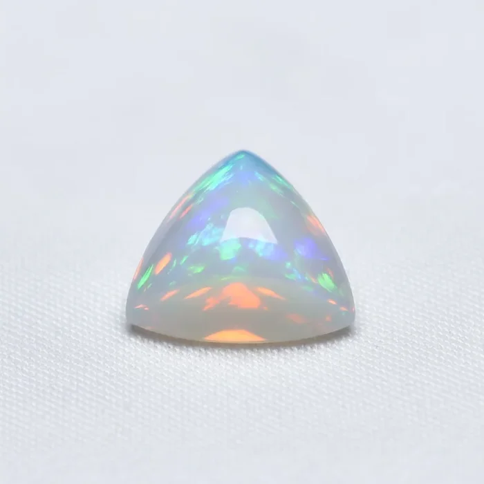 Created Opal 10PC Tiny 5×5 MM Triangle Cabochon White Sparkling semi Precious Gems