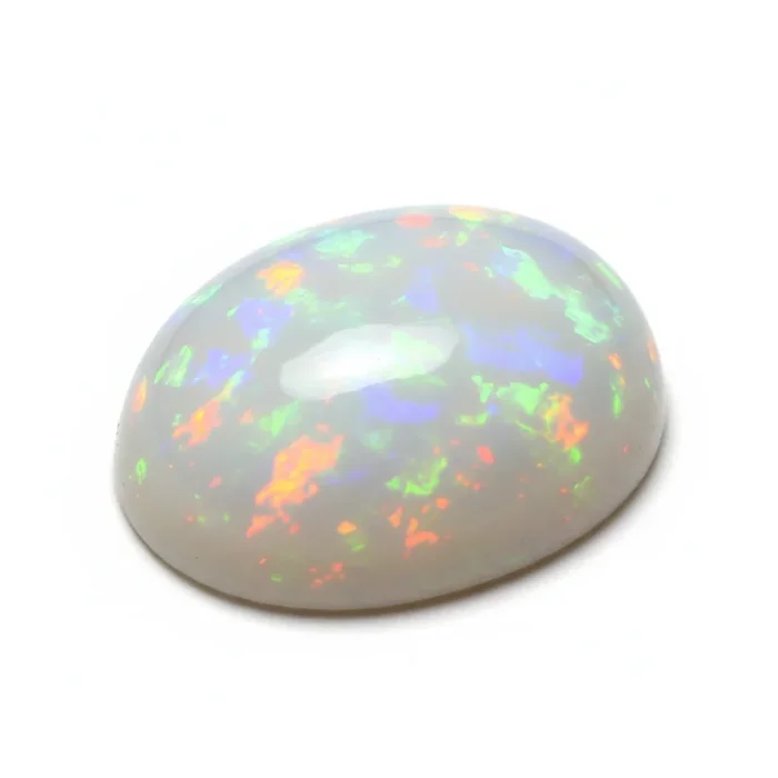 Created Opal 1PC Large 10×12 MM Oval Cabochon White Splendid semi Precious Gems