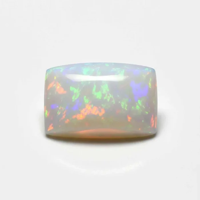 Created Opal 1PC Small 7×9 MM Emerald Cabochon White Fine semi Precious Semi Precious Gemstone