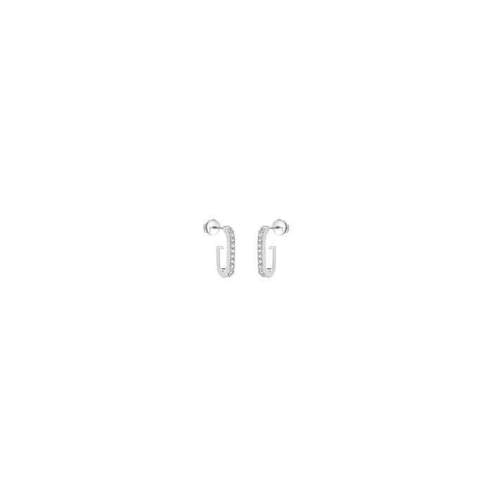 Creoles in white gold and diamonds Dinh Van Maillon L 860106 – Lepage