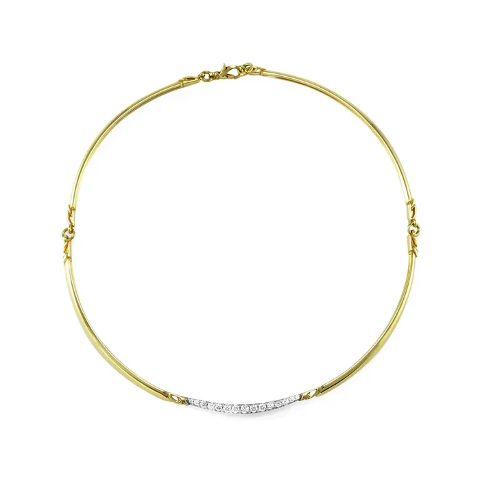 Crescent Pavé Choker – 18K Gold Vermeil + CZ Blanc