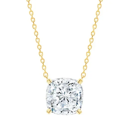 Crislu 18KT Yellow Gold Plated Sterling Silver Cushion Cubic Zirconia 18-inch Pendant