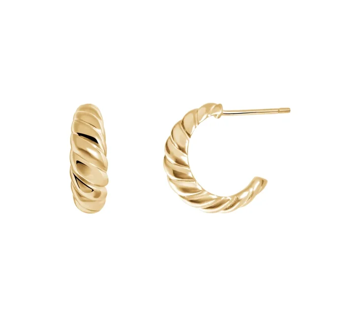 Croissant Hoops – Gold Vermeil