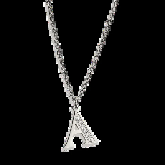 Crystal Accent Letter Satellite Necklace
