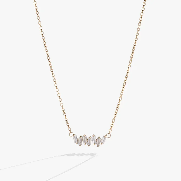 Crystal Baguette Bar Necklace
