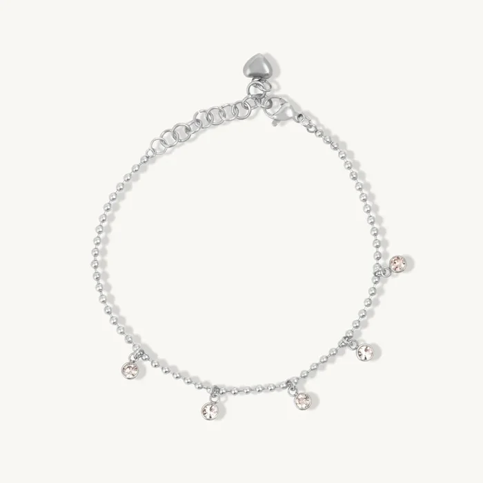 Crystal Charm Drop Chain Bracelet