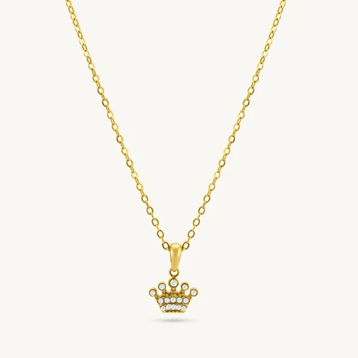 Crystal Crown Petite Pendant Necklace