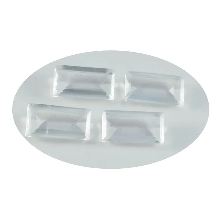 Crystal Quartz 10PC Tiny 2×4 MM Baguette Faceted White Lustrous Semi Precious Loose Gemstone