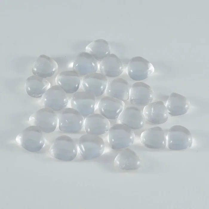 Crystal Quartz 10PC Tiny 4×4 MM Heart Cabochon White Pure semi Precious Precious Gemstone