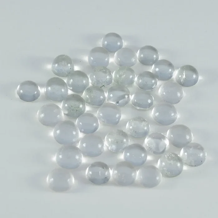 Crystal Quartz 10PC Tiny 5×5 MM Round Cabochon White Polished semi Precious Loose Gems