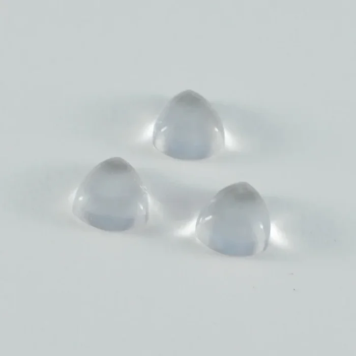 Crystal Quartz 10PC Tiny 5×5 MM Triangle Cabochon White Polished semi Precious Precious Gemstone