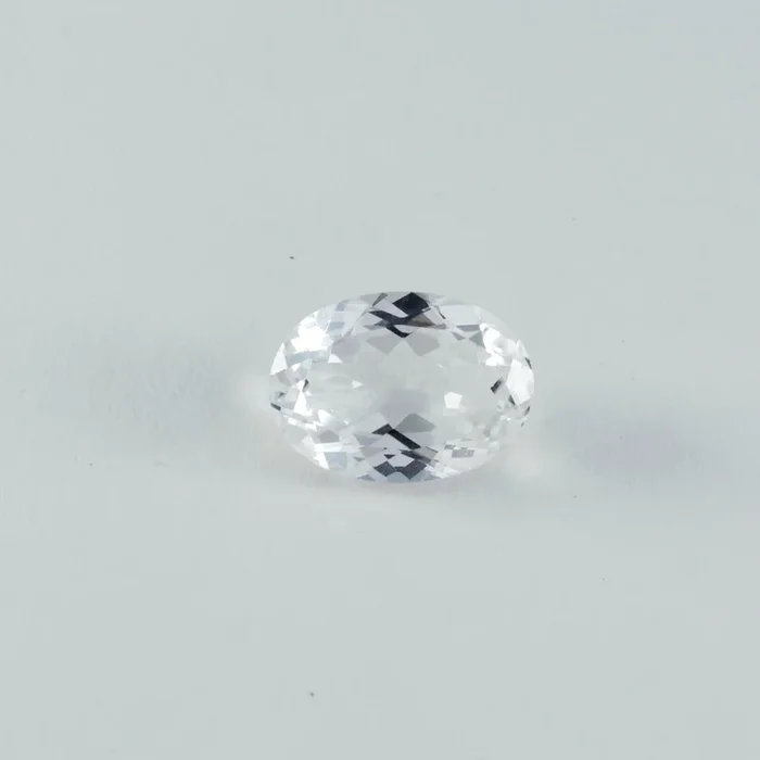 Crystal Quartz 1PC Chunky 12×16 MM Oval Faceted White Fine Semi Precious Loose Gemstone