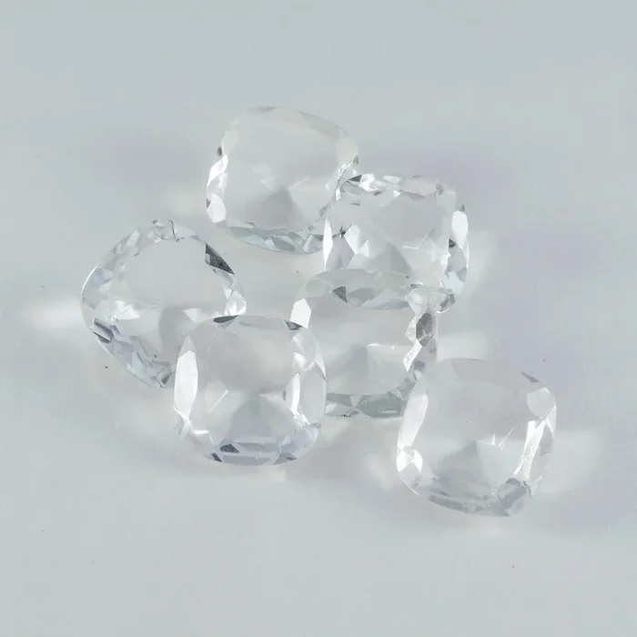 Crystal Quartz 1PC Chunky 15×15 MM Cushion Faceted White Superior Semi Precious Gems