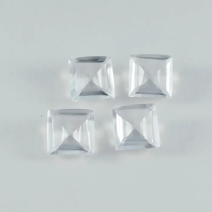 Crystal Quartz 1PC Chunky 15×15 MM Square Faceted White Superior Semi Precious Gems