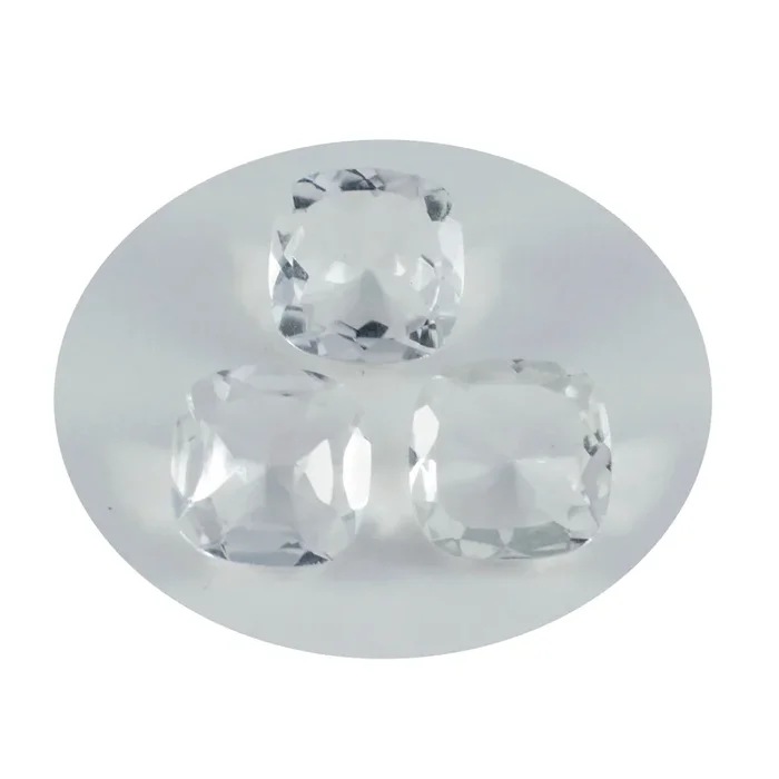 Crystal Quartz 1PC Chunky 16×16 MM Cushion Faceted White Pure Semi Precious Loose Gems