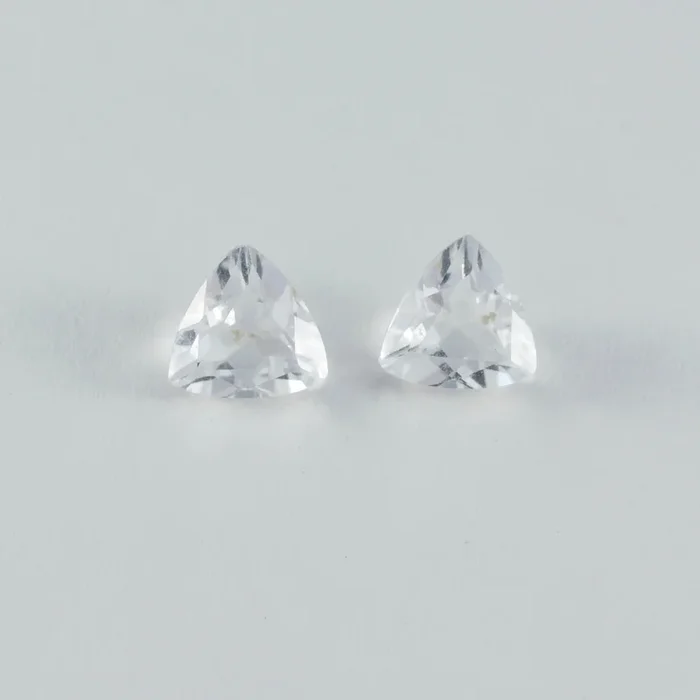 Crystal Quartz 1PC Medium 9×9 MM Triangle Faceted White Lustrous Semi Precious Loose Gemstone