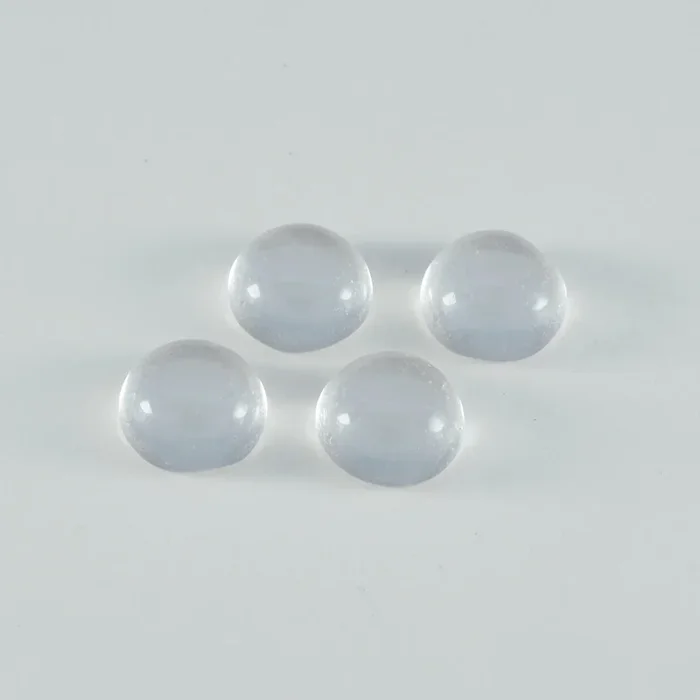 Crystal Quartz 1PC Small 7×7 MM Round Cabochon White Luster semi Precious Loose Gemstones