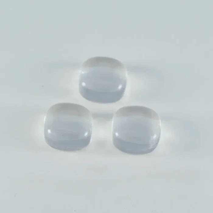 Crystal Quartz 1PC Small 8×8 MM Cushion Cabochon White Lustrous semi Precious Gems