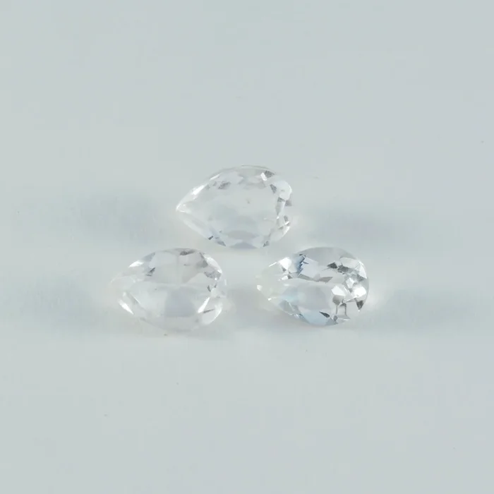 Crystal Quartz 1PC Tiny 5×7 MM Pear Faceted White Fine Semi Precious Loose Gemstone