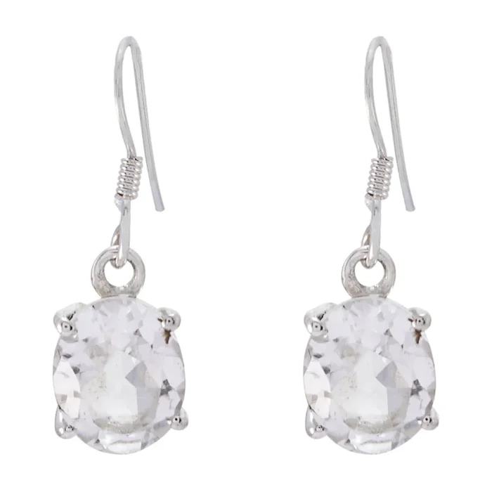 Crystal Quartz American Hina multiple Dangle White Sterling Silver Earring