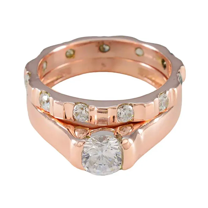 Cubic zirconia CZ multiple Indian 925 Silver White Gemstone Eye-catching Trendy Ring Jewellery